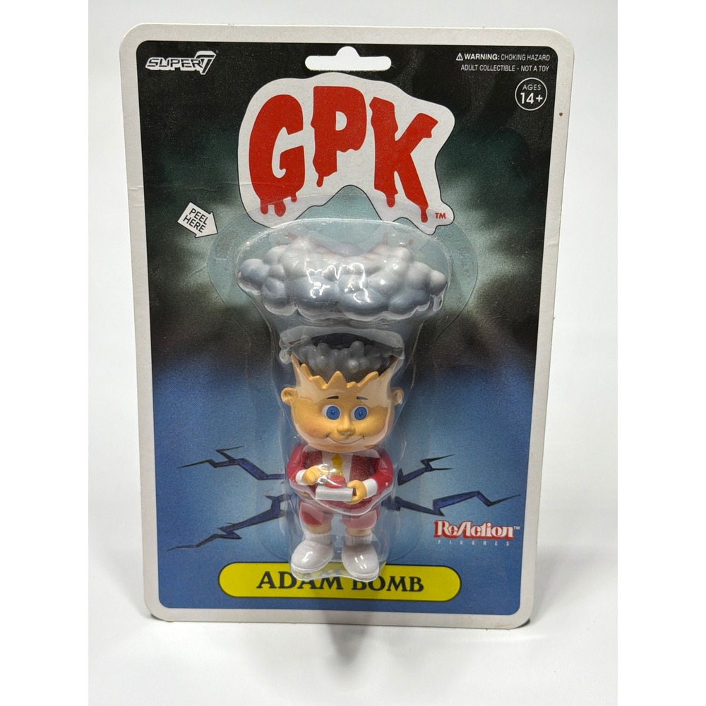 Super7 ReAction Garbage Pail Kids Adam Bomb Action Figure Blasted Billy GPK 2021